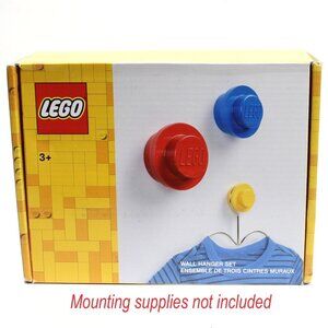 Lego Wall Hanger 3 Piece Set Decorative Home Accessories 4016 Blue Red Yellow